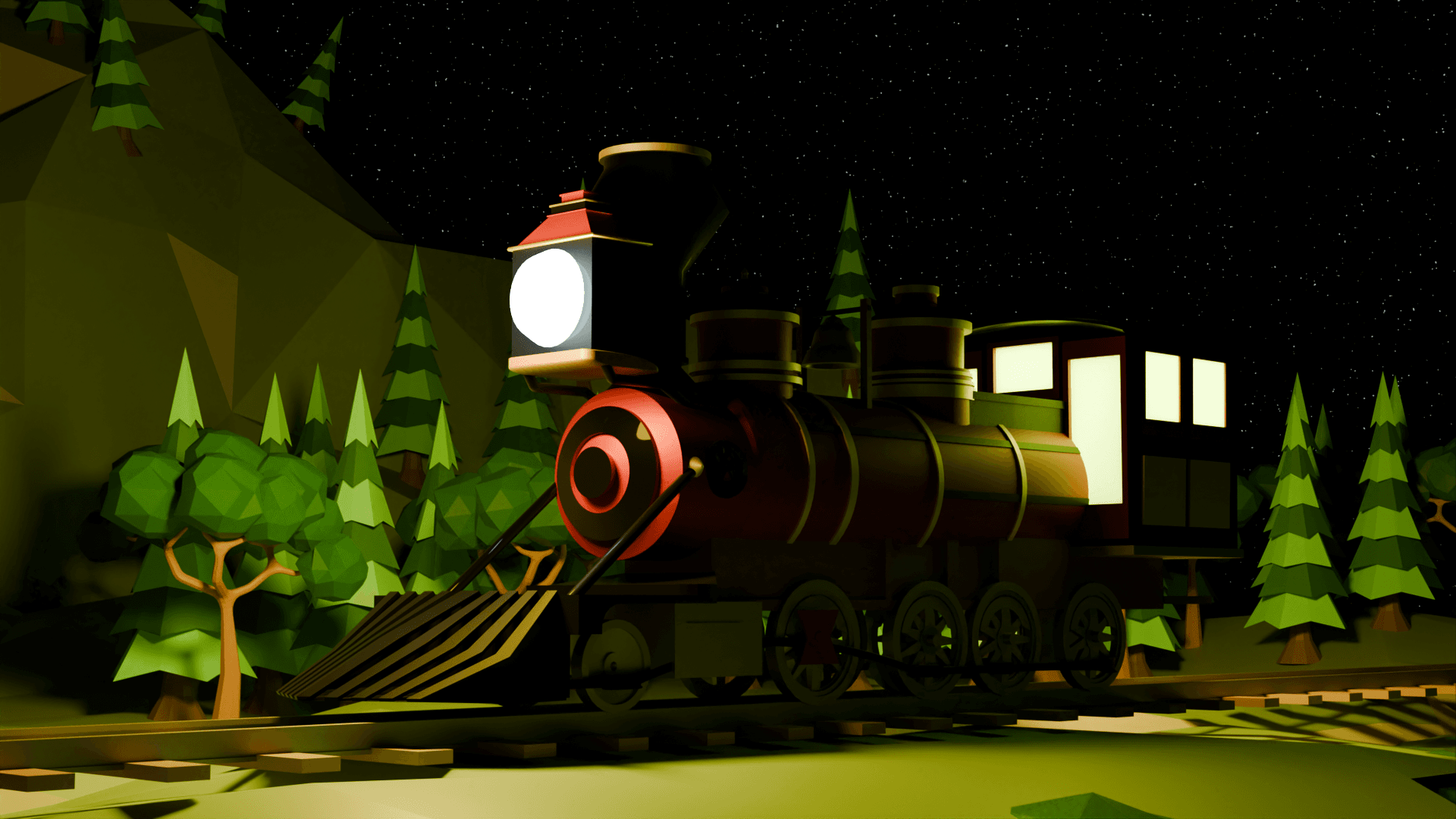 Low-Poly Steam Train